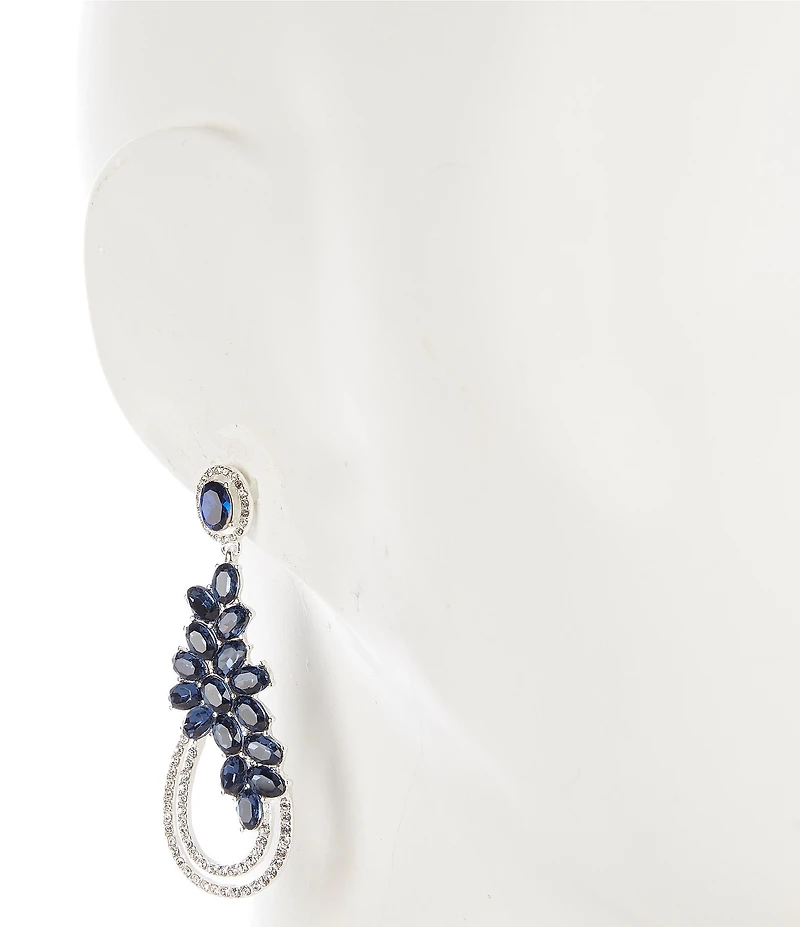 Cezanne Montana Oval Crystal Cluster Tear Drop Earrings