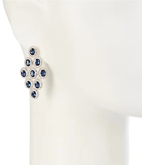 Cezanne Montana Oval Crystal Pave Kite Drop Earrings