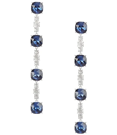 Cezanne Montana Square & Round Stone Linear Earrings