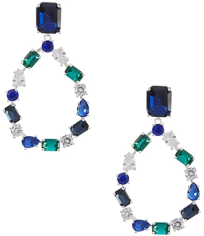 Cezanne Montana Stud Multi Color Open Teardrop Drop Earrings