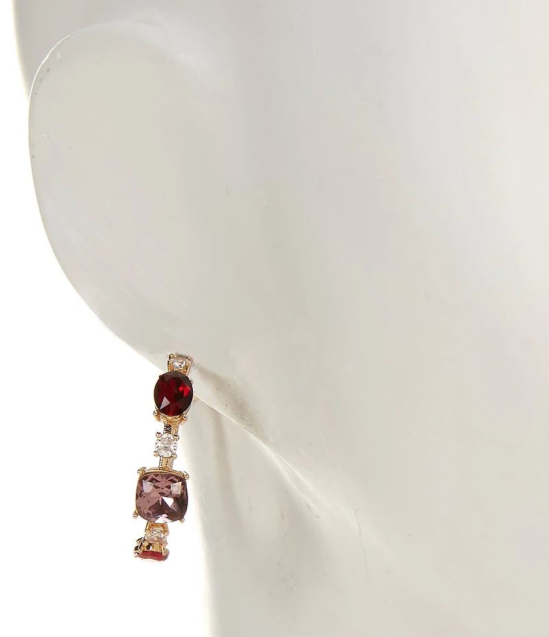 Cezanne Multi Crystal CZ Pave Hoop Earrings