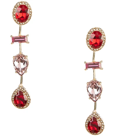 Cezanne Siam Multi-Shape Stone Linear Earrings