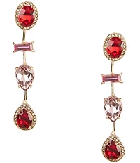 Cezanne Siam Multi-Shape Stone Linear Earrings