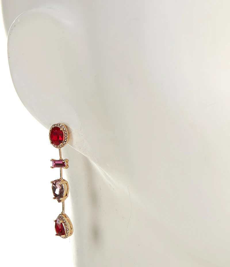 Cezanne Siam Multi-Shape Stone Linear Earrings