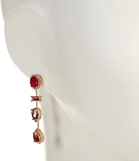 Cezanne Siam Multi-Shape Stone Linear Earrings