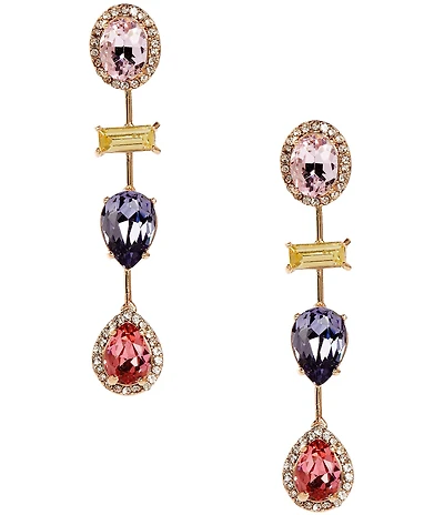 Cezanne Multi Stone Short Linear Drop Earrings