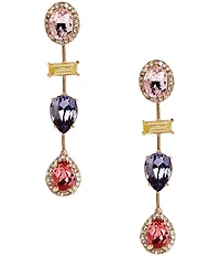 Cezanne Multi Stone Short Linear Drop Earrings
