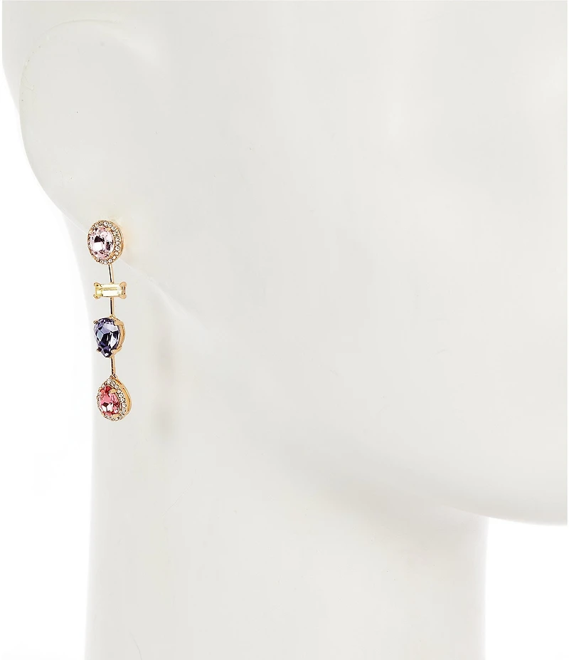 Cezanne Multi Stone Short Linear Drop Earrings