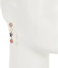 Cezanne Multi Stone Short Linear Drop Earrings