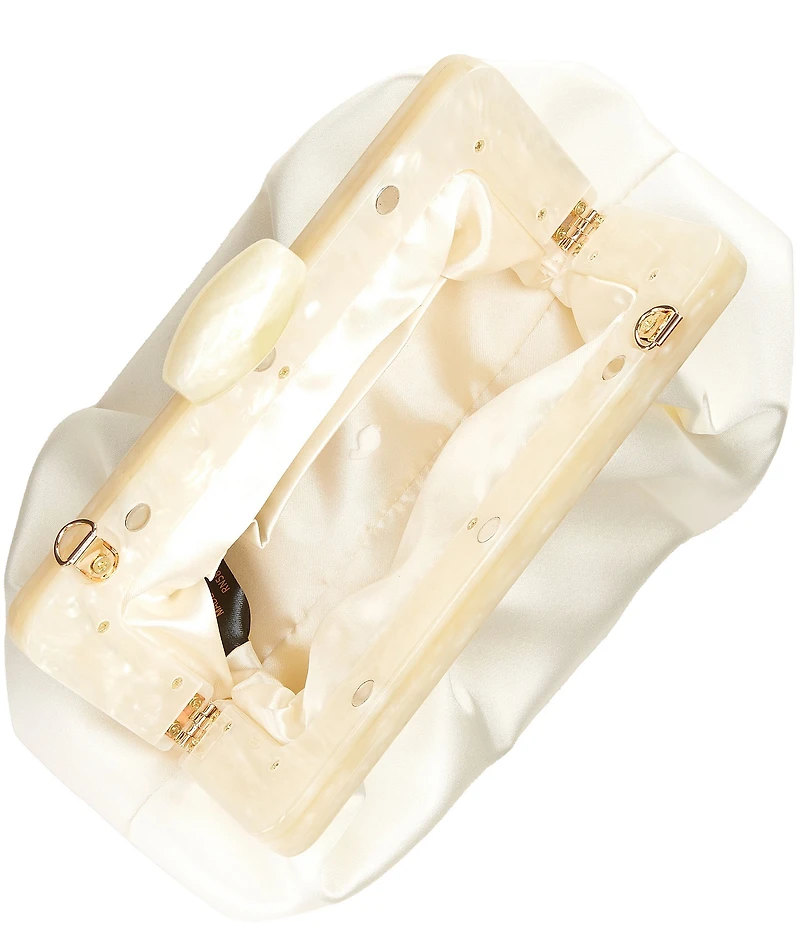 Cezanne Nacre Acrylic Satin Clutch Bag