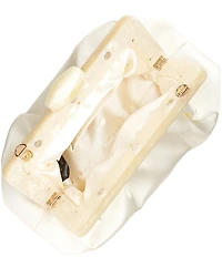 Cezanne Nacre Acrylic Satin Clutch Bag