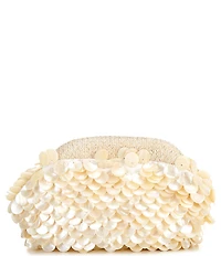 Cezanne Onda Shell Disc Raffia Frame Clutch