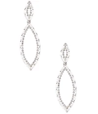 Cezanne Open Navette Baguette Drop Earrings