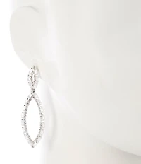 Cezanne Open Navette Baguette Drop Earrings