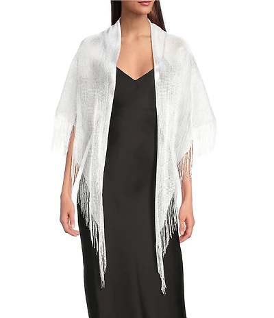 Cezanne Open Weave Fringe Shawl