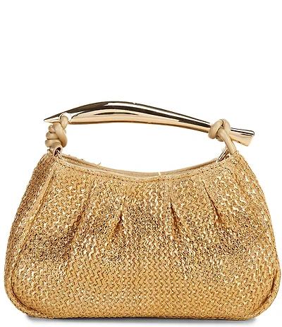 Cezanne Organic Handle Metallic Top Handle Clutch