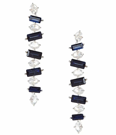 Cezanne Oval & Montana Rectangle Stone Linear Earrings