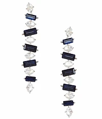 Cezanne Oval & Montana Rectangle Stone Linear Earrings