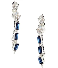 Cezanne Oval & Montana Rectangle Stone Short Chain Front Back Earrings