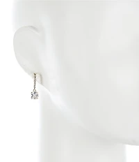 Cezanne Pave Cushion CZ Crystal Drop Earrings