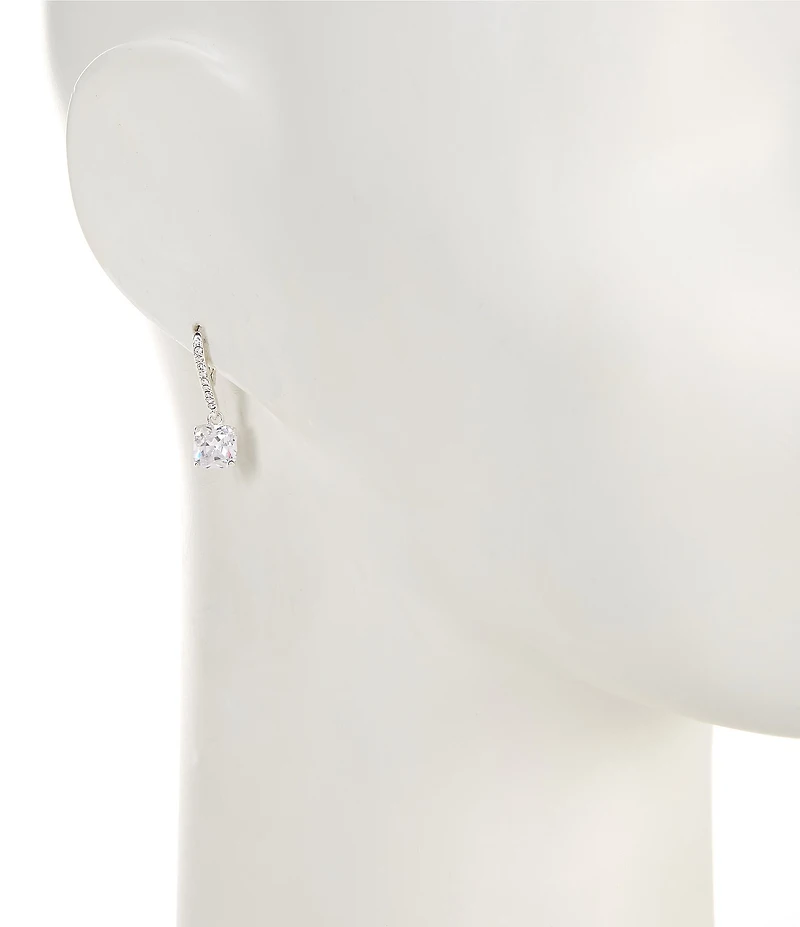 Cezanne Pave Cushion CZ Crystal Drop Earrings