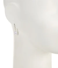 Cezanne Pave Cushion CZ Crystal Drop Earrings