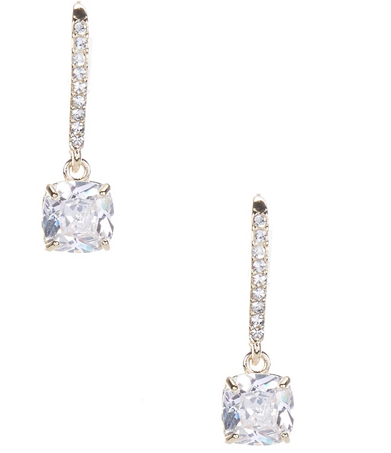 Cezanne Pave Cushion CZ Crystal Drop Earrings