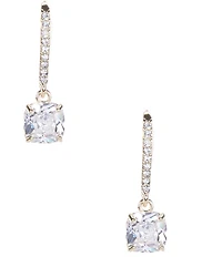 Cezanne Pave Cushion CZ Crystal Drop Earrings