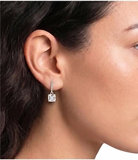 Cezanne Pave Cushion CZ Crystal Drop Earrings