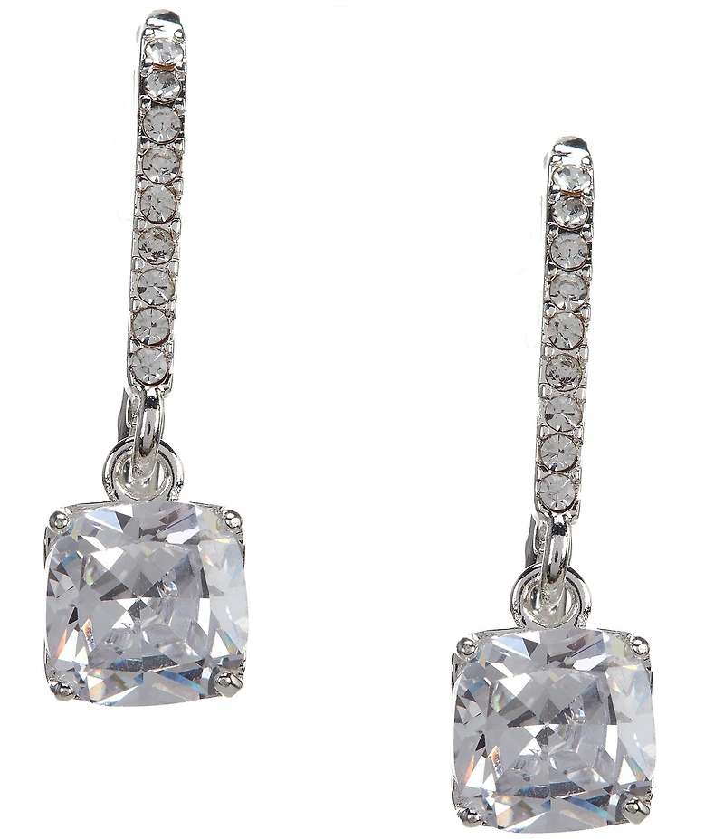 Cezanne Pave Cushion CZ Crystal Drop Earrings