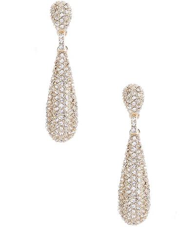 Cezanne Pave Domed Metal Crystal Statement Drop Earrings