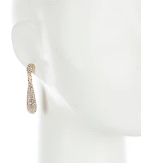 Cezanne Pave Domed Metal Crystal Statement Drop Earrings