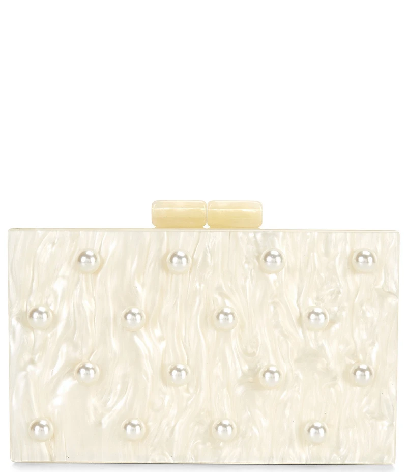 Cezanne Pearl Acrylic Minaudiere Clutch Bag