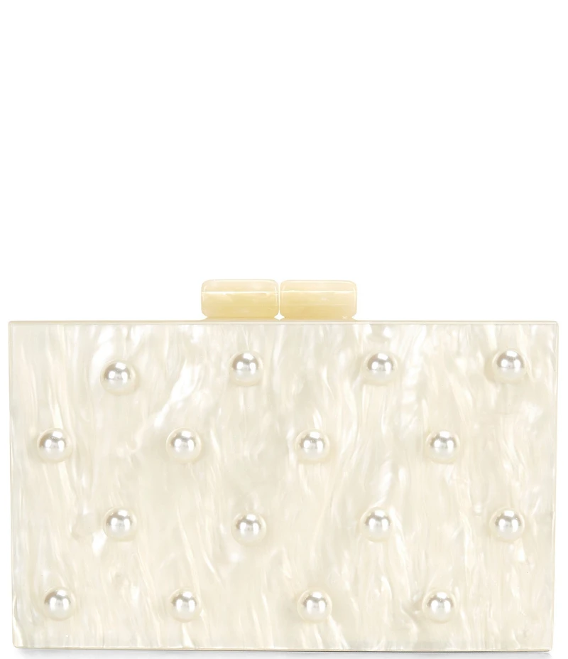 Cezanne Pearl Acrylic Minaudiere Clutch Bag