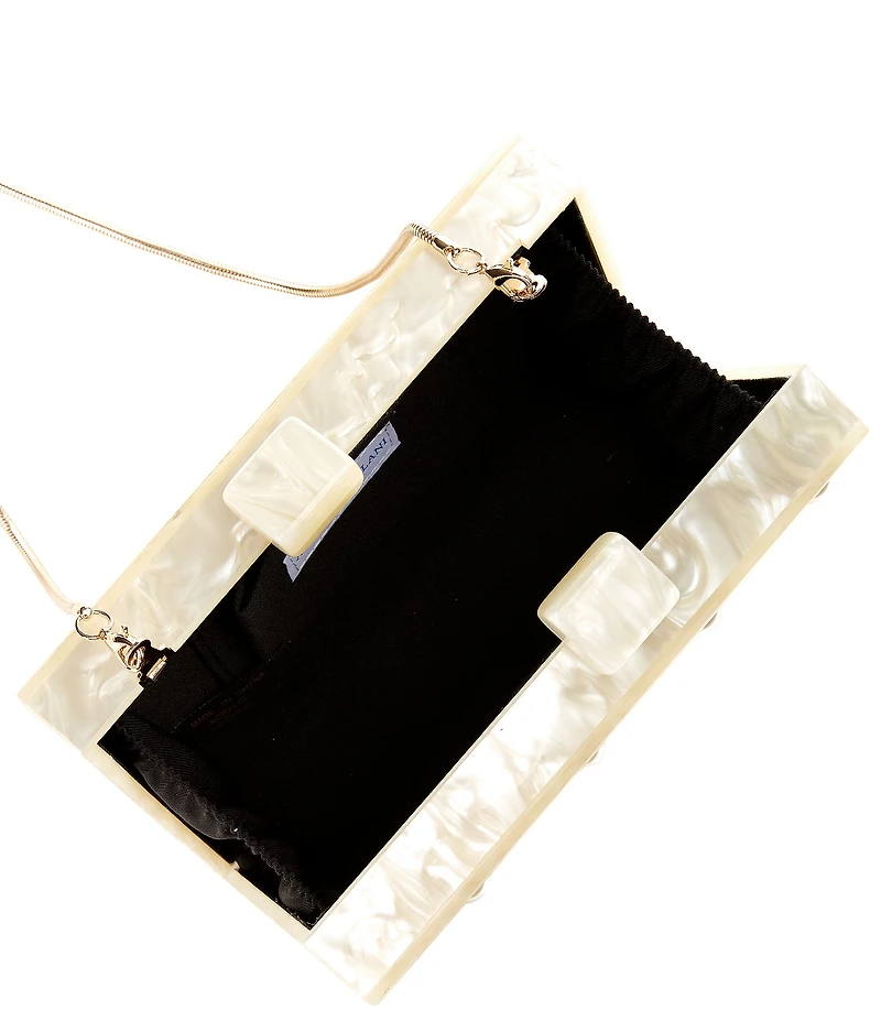 Cezanne Pearl Acrylic Minaudiere Clutch Bag