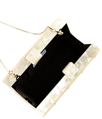 Cezanne Pearl Acrylic Minaudiere Clutch Bag