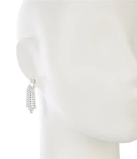 Cezanne Pearl Stud CZ Multi Rhinestone Chandelier Earrings