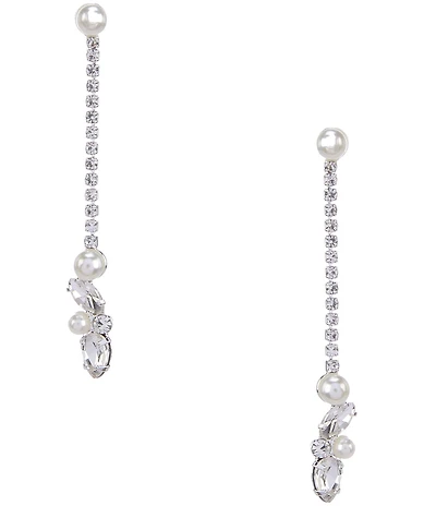 Cezanne Pearl Trim Linear Earrings