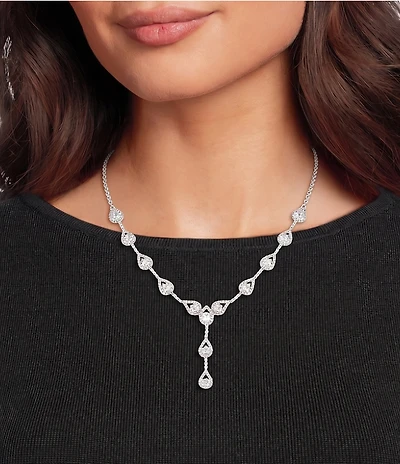 Cezanne Rhinestone Crystal Teardrop Y-Necklace