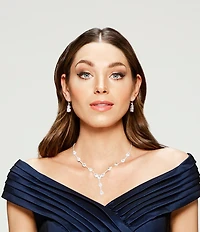 Cezanne Rhinestone Crystal Teardrop Y-Necklace