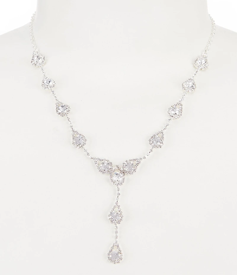 Cezanne Rhinestone Crystal Teardrop Y-Necklace