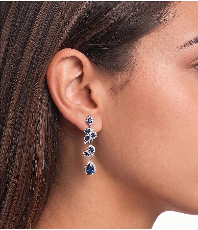 Cezanne Crystal Blue Sapphire Earrings