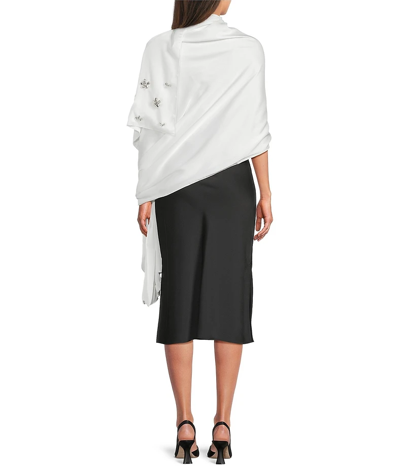 Cezanne Satin Pearl Cluster Evening Wrap