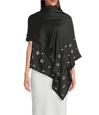 Cezanne Satin Stone Cluster Evening Wrap