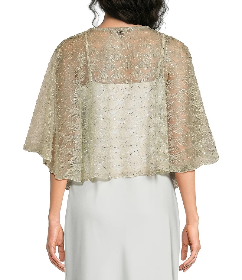 Cezanne Scallop Beads Evening Wrap