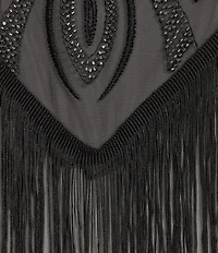 Cezanne Sequin Fringe Cape