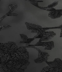 Cezanne Sheer Flower Satin Evening Wrap