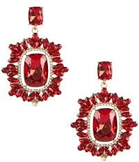 Cezanne Siam Crystal Pave Fancy Drop Earrings