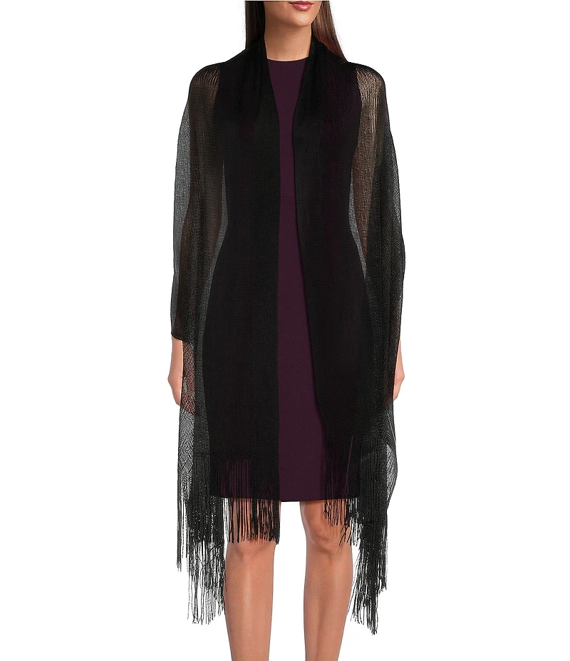 Cezanne Glitter Fringe Oblong Evening Wrap