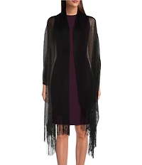 Cezanne Glitter Fringe Oblong Evening Wrap